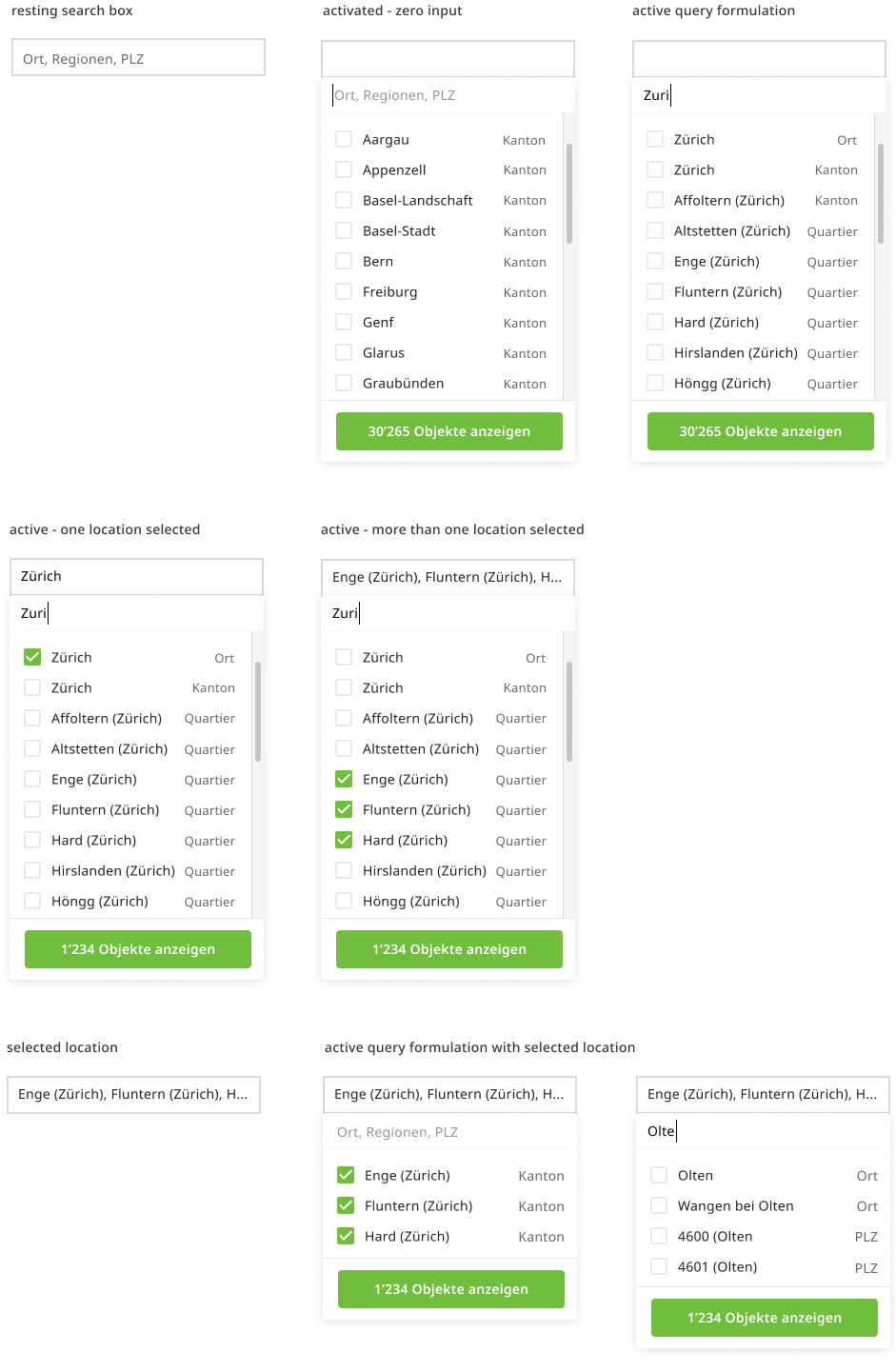 Property search main and detail page